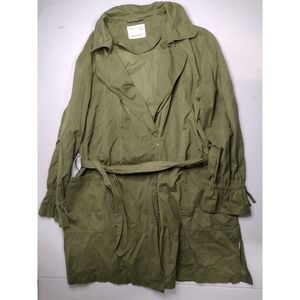 Zara Girls Khaki‎ Green Belted Trench Coat Jacket Size 11/12